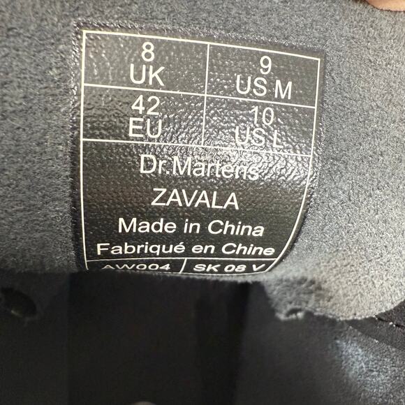 Dr. Martens Zavala Boots Men's 9 Women's 10 Black Combat Boots AW004 SK08V - Picture 12 of 12